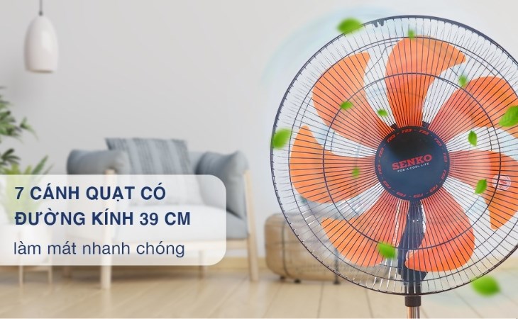 Quạt lửng Senko LTS1636 7 cánh phù hợp sử dụng cho không gian lớn do có khả năng tạo ra luồng gió mạnh