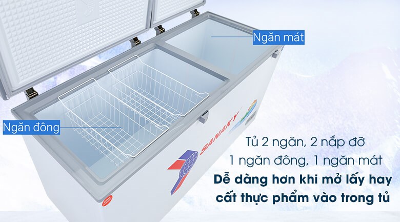 Sử dụng tủ đông Sanaky 485 lít VH-6699W1 2 ngăn giúp đá không bị ám mùi thực phẩm