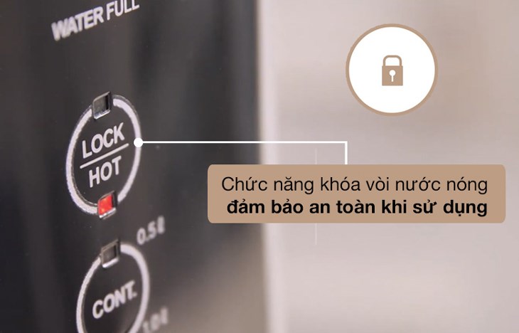 Bạn có thể sử dụng chức năng khóa vòi nước nóng trên máy lọc nước RO nóng nguội lạnh ChungHo CHP-3720S 4 lõi khi không có nhu cầu sử dụng để tiết kiệm điện năng