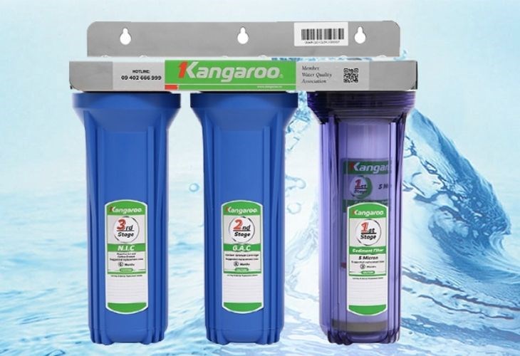 Bộ cốc lọc đầu nguồn Kangaroo KG01G3 làm sạch nước đầu nguồn hiệu quả trước khi đưa vào máy lọc nước RO