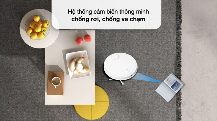 Robot hút bụi lau nhà Xiaomi Vacuum S10 được tích hợp hệ thống cảm biến chống va chạm, rơi vỡ thông minh