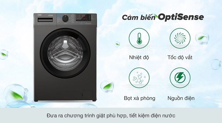 cảm biến optisense trên máy giặt lồng ngang beko