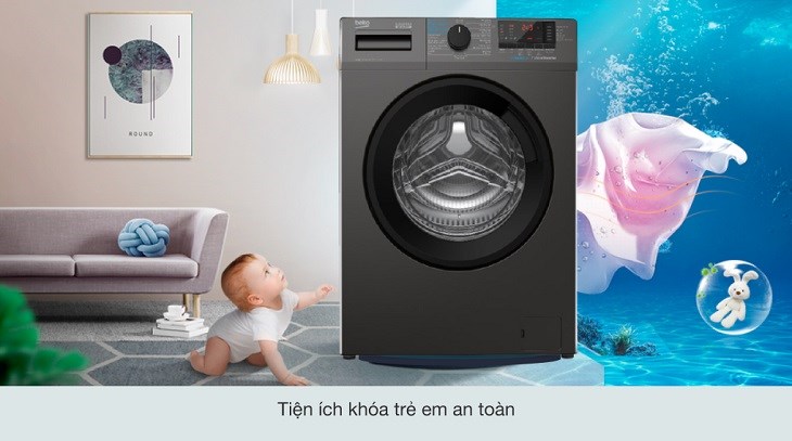 tính năng khóa trẻ em máy giặt beko