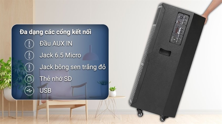 Loa điện karaoke SuYang X-138 850W hỗ trợ đến 5 cổng kết nối vật lý