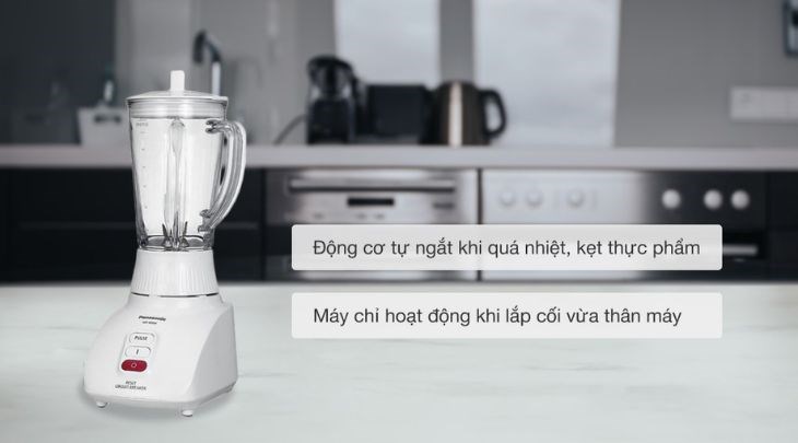 Máy xay sinh tố đa năng Panasonic MX-900MW tích hợp nhiều chế độ tiện lợi, đảm bảo an toàn hơn cho người dùng khi xay thực phẩm