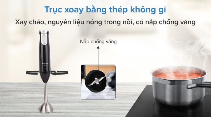 Máy xay sinh tố cầm tay Panasonic PASO-MX-SS1BRA có thể xay thực phẩm trực tiếp trong cốc hoặc trong nồi rất tiện lợi 