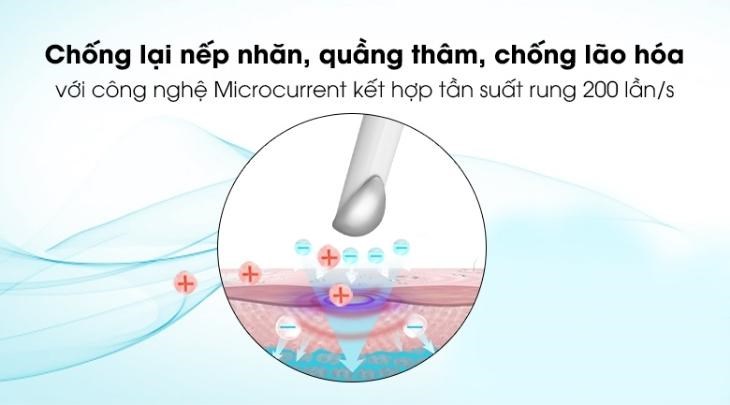 Công nghệ Microcurrents của Máy massage Lifetrons EM-700 giúp kích thích các tế bào biểu bì sinh trưởng và làm mịn nếp nhăn