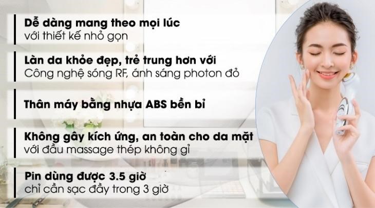 Máy massage mặt nâng cơ và tái tạo da chuyên sâu Lifetrons RF-700 giúp lưu thông máu và giải tỏa căng thẳng nhanh chóng