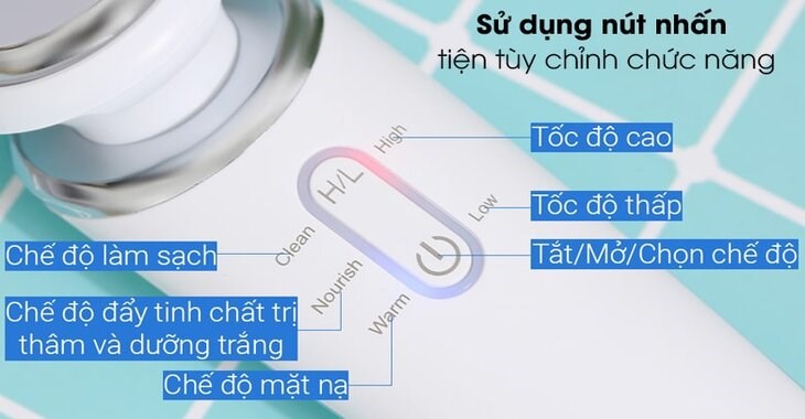 Máy massage mặt làm sạch và đẩy tinh chất Halio Ion sở hữu chế độ Warm giúp việc đắp mặt nạ có hiệu quả tốt hơn