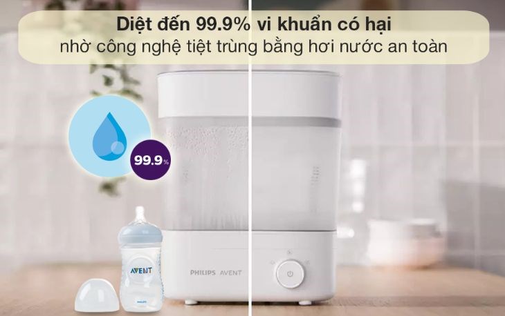 Máy tiệt trùng sấy khô bình sữa Philips Avent SCF293.00 đảm bảo an toàn cho sức khỏe của trẻ khi sử dụng