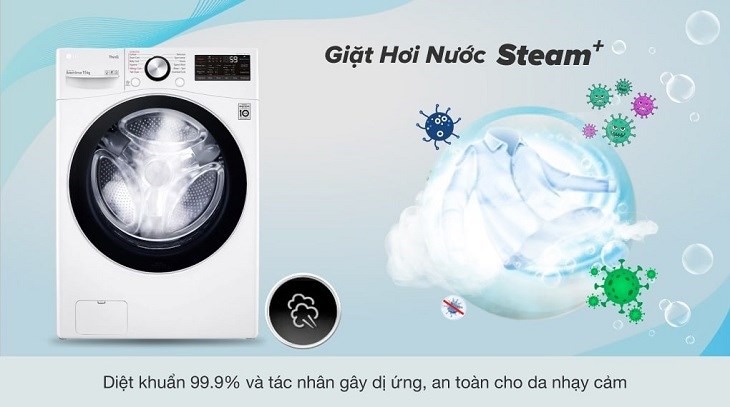 công nghệ giặt hơi nước steam+