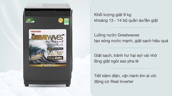 Các công nghệ tiên tiến trên máy giặt Toshiba Inverter 9.0 kg AW-DK1000FV(KK)