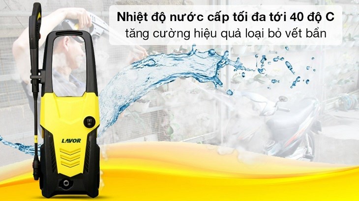 Máy phun xịt rửa áp lực cao Lavor Ikon140 2000W có thể phun nước nóng hỗ trợ loại bỏ vết bẩn dễ dàng