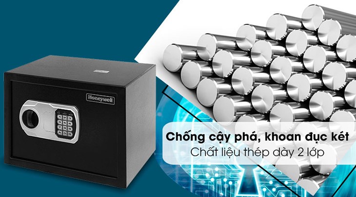 Két sắt cá nhân 14.4 lít Honeywell điện tử 5110 được gia công từ thép dày 2 lớp chống cạy phá và khoan đục