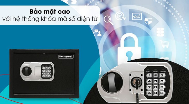 Két sắt cá nhân 14.4 lít Honeywell điện tử 5110 được tích hợp hệ thống khóa mã số điện tử mang đến khả năng bảo mật cao