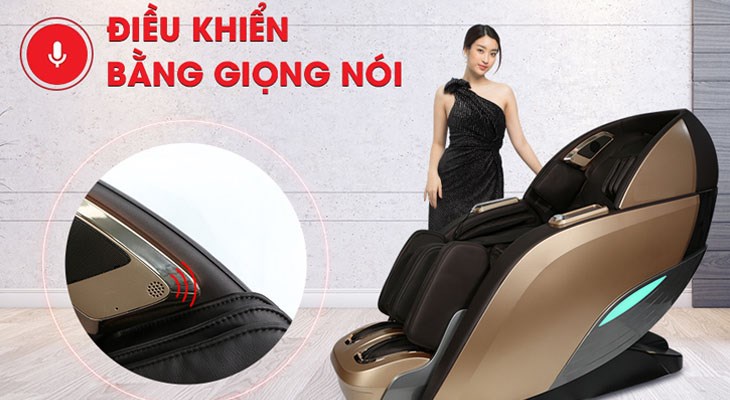 Bạn có thể điều khiển ghế massage qua giọng nói dễ dàng, đặc biệt phù hợp cho những gia đình có người lớn tuổi