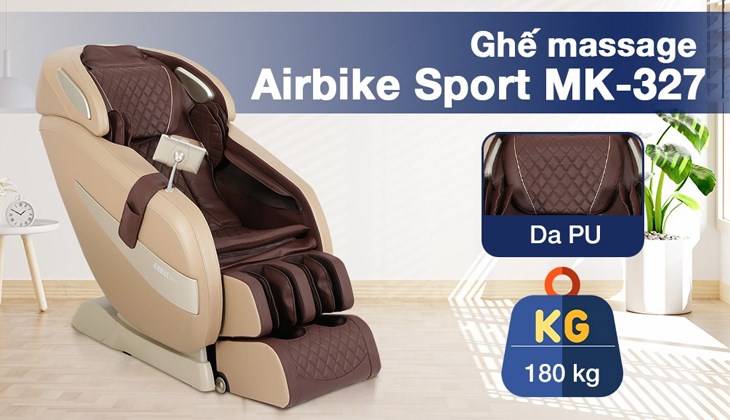 Ghế Massage Airbike Sport MK-327 được bọc lớp da PU cao cấp, chống thấm nước và chống mài mòn tốt
