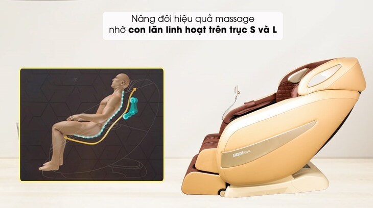 Ghế Massage Airbike Sport MK-327 với trục SL giúp ôm sát vùng lưng, tăng hiệu quả thư giãn