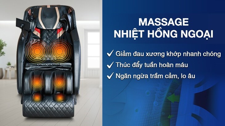 Ghế Massage Fuji Luxury FJ 699 được trang bị chức năng massage nhiệt hồng ngoại