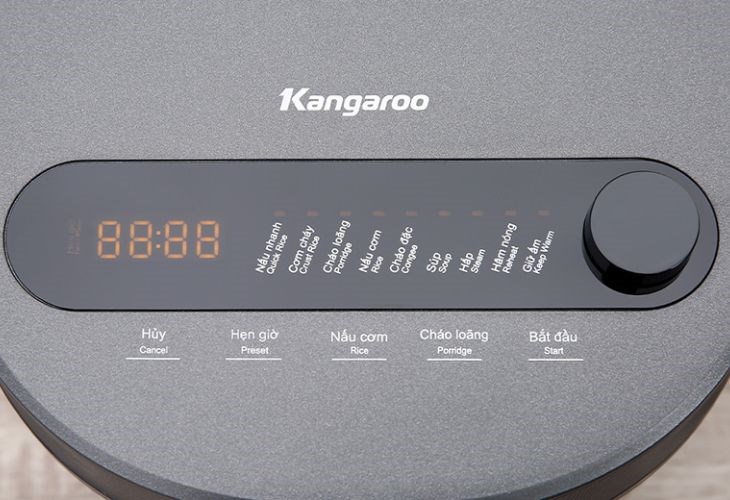 Nồi cơm điện cao tần Kangaroo 1.8 lít KG18RIH2 có bảng điều khiển trực quan, dễ dàng theo dõi trạng thái cơm