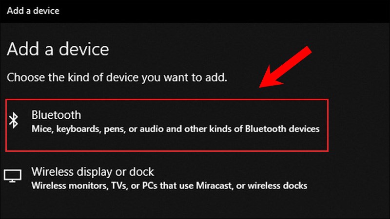 Nhấn chọn Bluetooth và đợi một chút để máy tính tìm kiếm thiết bị