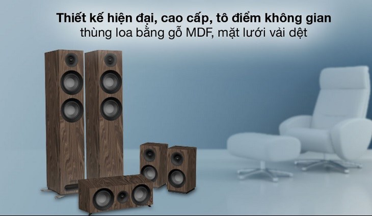 Bộ loa Jamo S807 HCS Walnut 440W giúp căn phòng trở nên sang trọng