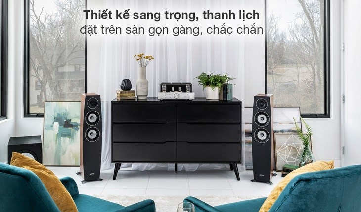 Cặp loa Jamo C 95 II Dark Apple 330W có kiểu thiết kế cổ điển giúp căn phòng trở nên sang trọng, đẳng cấp hơn