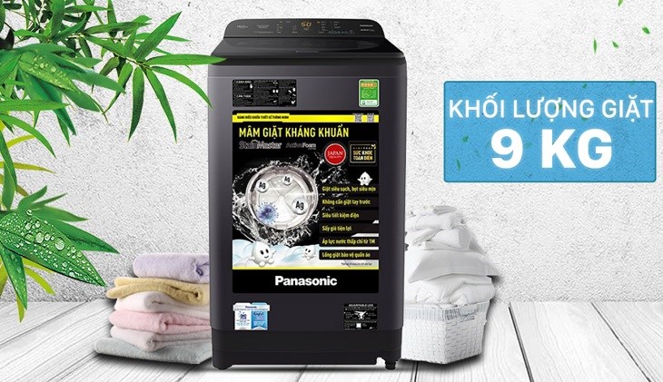 Máy giặt Panasonic 9 Kg NA-F90A9BRV đáp ứng khối lượng giặt quần áo đến 9kg