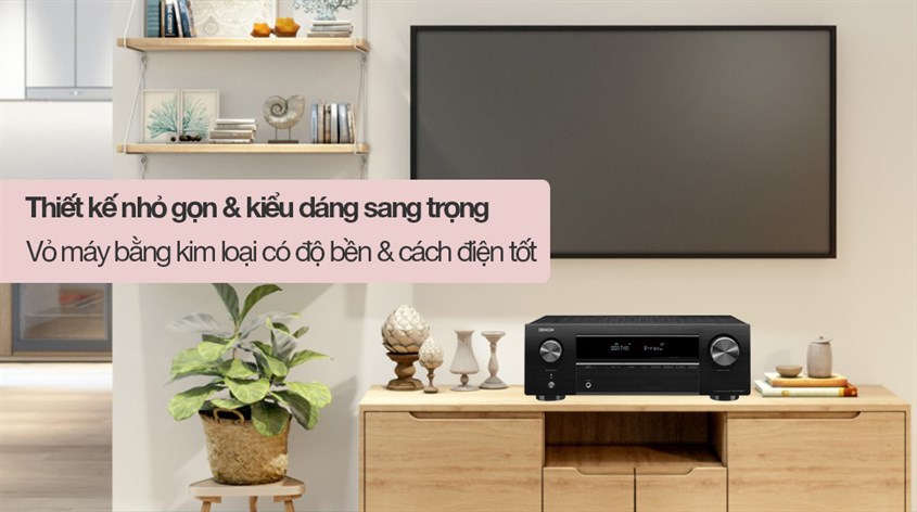 Amply Denon AVRX250BTBKE2 130W có vẻ ngoài sang trọng và được tích hợp các công nghệ âm thanh hiện đại 