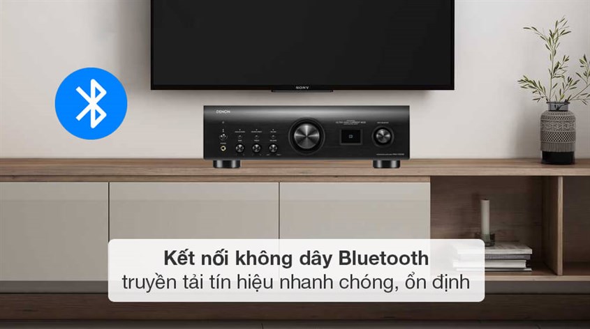 Amply Denon PMA1700HNEBKE2 140W có khả năng kết nối Bluetooth tiện lợi giúp truyền tín hiệu nhanh chóng 