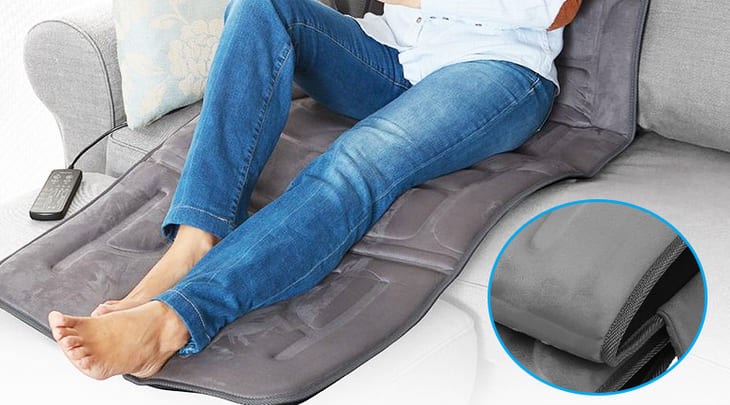 Đệm massage toàn thân Lanaform LA110315 được sản xuất từ vải nhung mềm mang đến cảm giác mềm mại, thoải mái cho người dùng