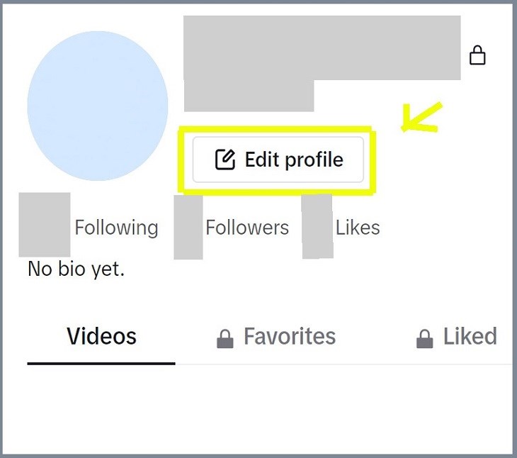 Bạn chọn Edit Profile như hình để thay đổi tên người dùng và TikTok ID