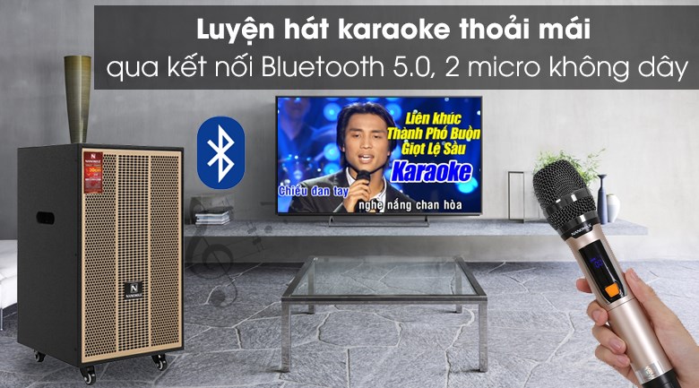 Loa kéo karaoke Nanomax S-900 420W thích hợp cho dàn karaoke gia đình chất lượng tốt, cùng kết nối bluetooth tiện dụng