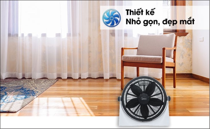 Quạt hộp Midea 5 cánh FB40-9H 55W có kiểu dáng nhỏ gọn, thuận tiện di chuyển, sử dụng ở nhiều vị trí