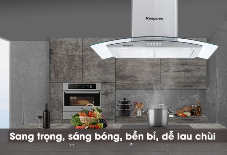 Máy hút mùi kính cong Kangaroo KG538 có thể ốp trực tiếp lên tủ bếp đem lại sự tiện nghi cho căn bếp của bạn