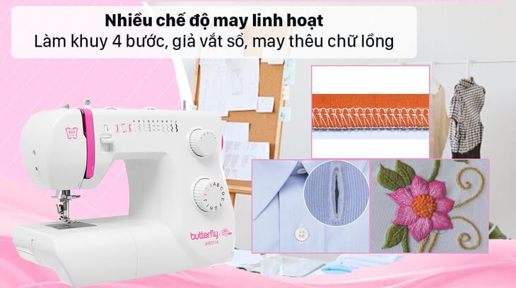 Thiết bị tích hợp nhiều chế độ may cho bạn may nhanh chóng và thỏa sức sáng tạo