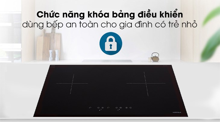 Bếp từ Hafele HC-IS772EA (535.02.222) được tích hợp chức năng khóa bảng điều khiển hữu ích cho gia đình có trẻ nhỏ