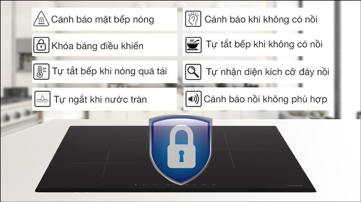 Bếp từ 3 vùng nấu lắp âm Hafele HC-IS773EA được tích hợp nhiều tính năng thông minh giúp đảm bảo an toàn khi sử dụng