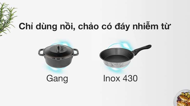 Bếp từ Hafele chỉ sử dụng các loại nồi có đáy từ tính