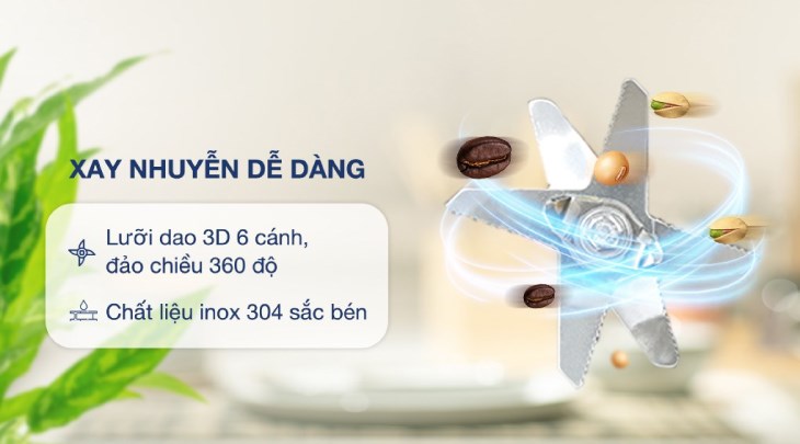 Máy làm sữa hạt đa năng Magic A-96 bạc được trang bị lưỡi dao 6 cánh có răng cưa, giúp xay nhanh nhuyễn và mịn