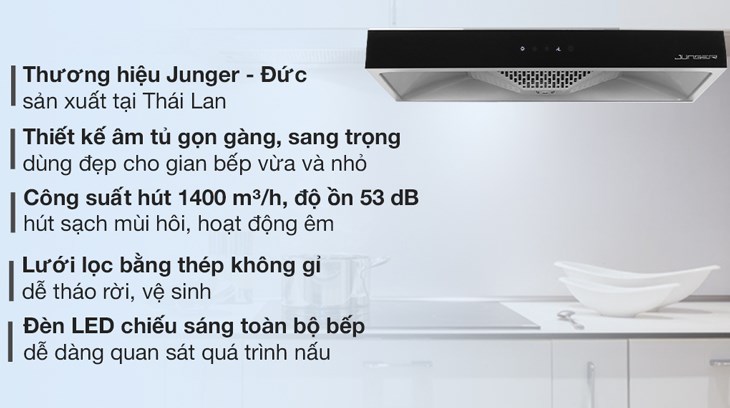 Máy hút mùi âm tủ Junger HRJ-75 được bán với giá 7.650.000 đồng (cập nhật 08/2023 và có thể thay đổi theo thời gian)