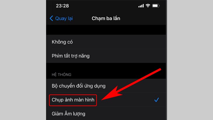 Bạn chọn vào Chụp ảnh màn hình 