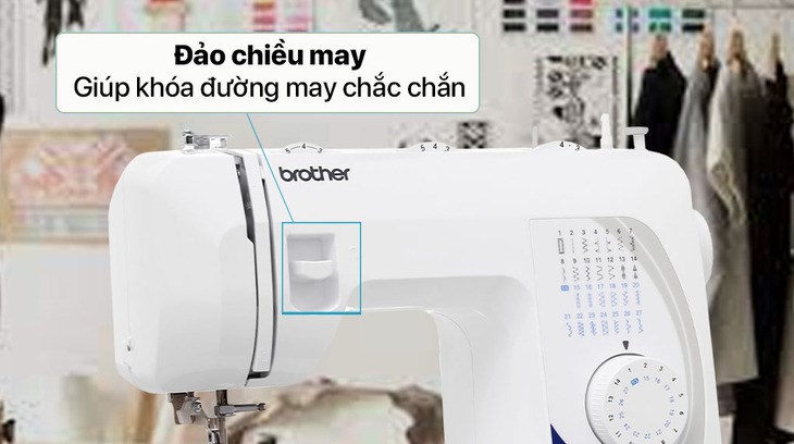 Chế độ may đảo chiều trên Máy may cơ gia đình Brother GS2700 để khóa đường may, nâng cao độ chắc chắn cho đường may