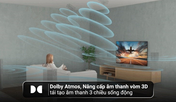 Google Tivi OLED Sony 4K 65 inch XR-65A80K sử dụng công nghệ Dolby Atmos có khả năng tạo ra âm thành vòm sống động