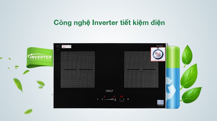 Bếp từ đôi lắp âm Chef's EH - DIH328 được trang bị công nghệ Inverter hiện đại, giúp tiết kiệm điện năng hiệu quả