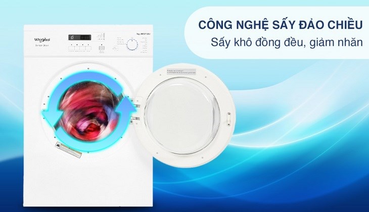 Máy sấy thông hơi Whirlpool 7 kg AWD712S2 có khả năng sấy đảo chiều giảm nhăn tiết kiệm thời gian ủi đồ cho người dùng