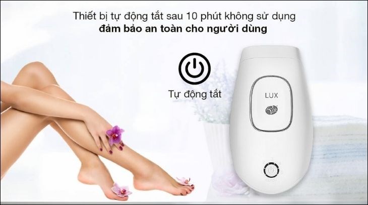 Máy triệt lông Rio Beauty tự động tắt sau 10 phút không sử dụng để đảm bảo an toàn cho người sử dụng