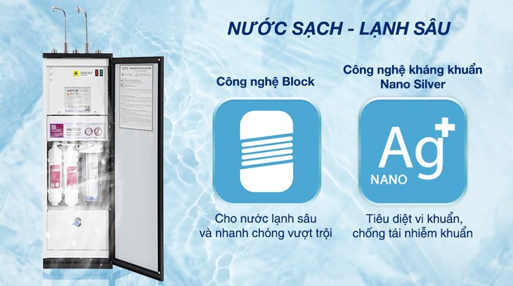 Máy lọc nước RO nóng lạnh Mutosi MP-6100HCE 10 lõi cung cấp nước lạnh sâu và nhanh, bảo vệ hệ tiêu hóa