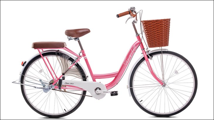 Xe đạp đường phố City Thống Nhất New 26 26 inch được trang bị thêm giỏ đi kèm có thể đựng được nhiều đồ dùng