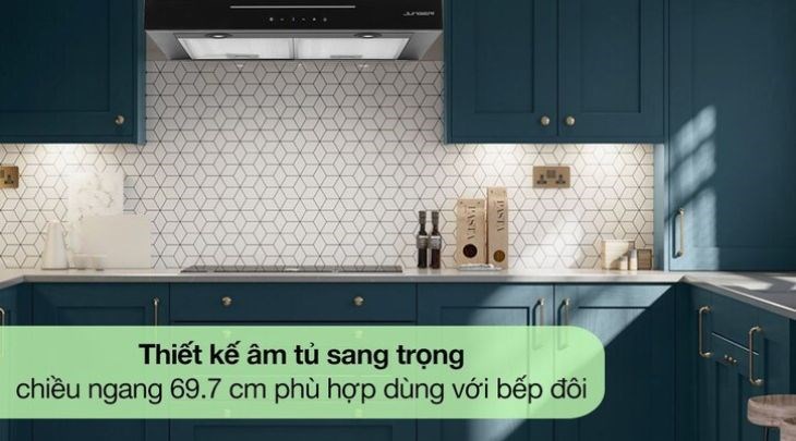 Máy hút mùi âm tủ Junger HRJ-701 có thiết kế âm tủ, giúp tiết kiệm không gian căn bếp